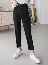 DAZY High Waist Solid Tapered Jeans